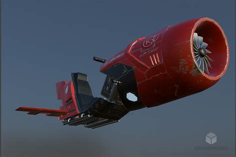 Scifi Rocket Plane Engine Free 3d Model Blend C4d Dae Fbx