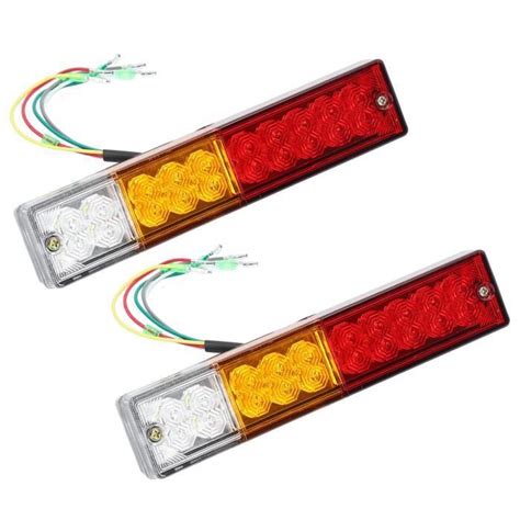 Akozon Feu de remorque de camion LED Feu Arrière Paire 12V 20LEDs Feu