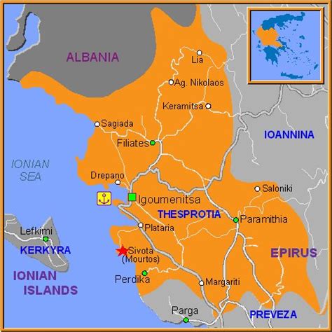 Karte von Sivota und Igoumenitsa durch Rozalia Sivota Hotels und Studios