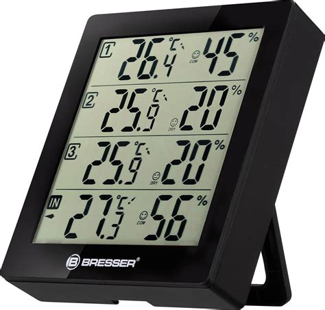 Bresser Optik Quadro Thermo Hygrometer Black Conrad