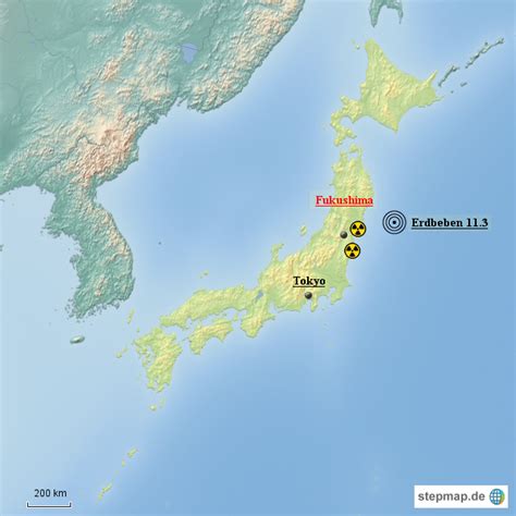 StepMap Japan Fukushima Landkarte für Japan