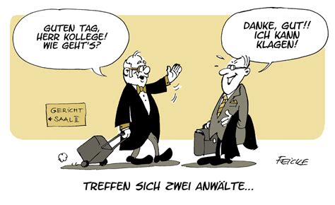 Treffen sich zwei Anwälte FEICKE Cartoons