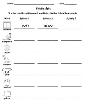 Syllable Worksheets by TeachPlanLove | TPT