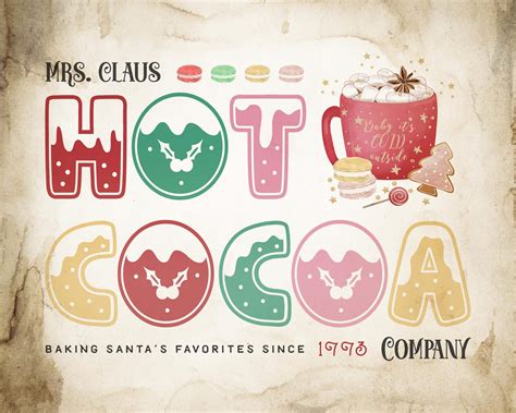 Free Printable Christmas Hot Cocoa Sign The Cottage Market