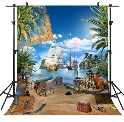 Buy Pirate Party Backdrop For Photography Pirate Ship Nautical Treasure