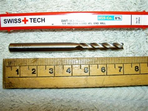 Swiss Tech Mm Diameter L S End Mill Hss Co Weldon Shank Milling Cutter