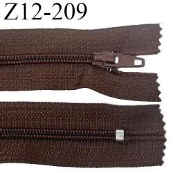 Fermeture zip 12 cm non séparable couleur marron largeur 2 5 cm zip