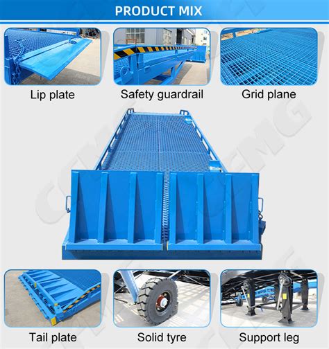 10000 Kg Hydraulic Movable Dock Leveler Mobile Loading Dock Ramp