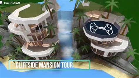 Touring The Cliffside Mansion In Bloxburg Youtube