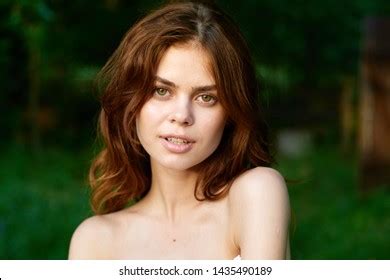 Redhead Female Model With Naked Shoulders Images Stock Photos D