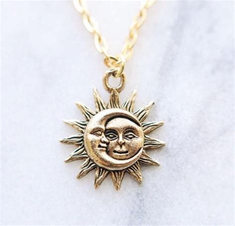 Sun And Moon Necklace Sun And Moon Necklace Moon Necklace Jewelry