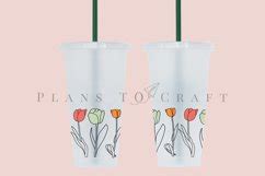 Spring Tulips Starbucks Oz Cold Cup Wrap Svg