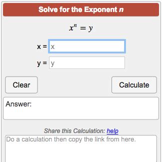 Solve for Exponents Calculator