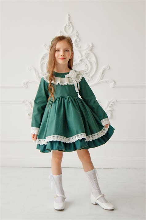 Нарядное зеленое платье La Amapola в интернет магазине anjkids.ru