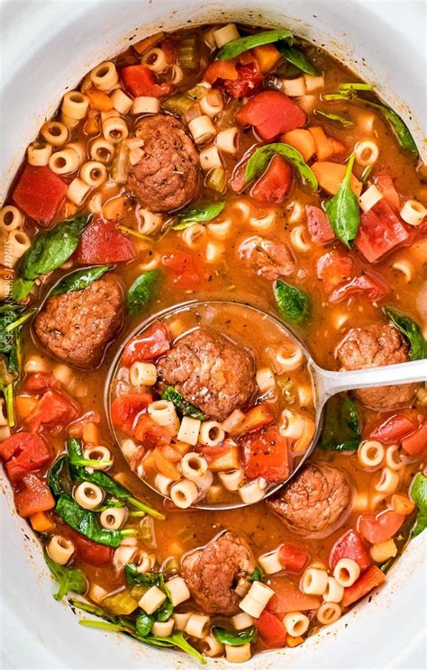 This Slow Cooker Italian Meatball Soup Is Hearty Easy And Incredibly