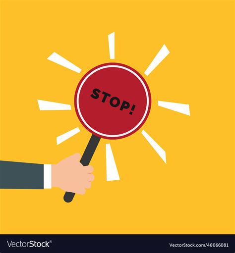 Hand Holding Stop Sign Royalty Free Vector Image