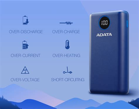 ADATA P20000QCD Power Bank 20000mAh Quick Charge Dual USB A USB C