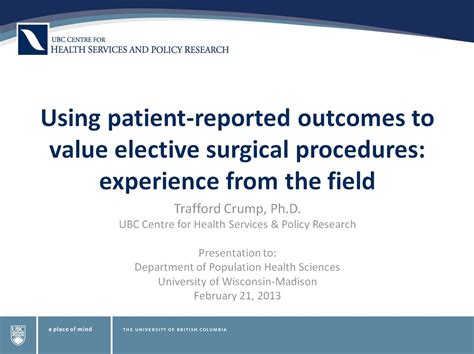 Presentations Patient Reported Outcomes