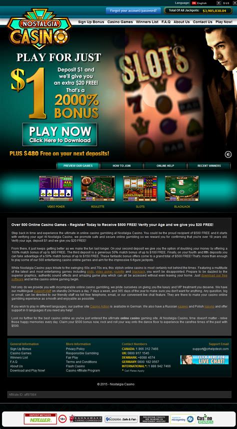 Nostalgia Casino 2024 Test and Review - 20 € Bonus