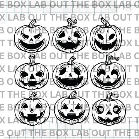 Halloween Pumpkin Svg Bundle Pumpkin Face Svg Jack O Lantern Svg