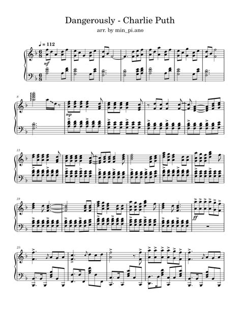 Dangerously Charlie Puth Arr By Minpiano Sheet Music For Piano