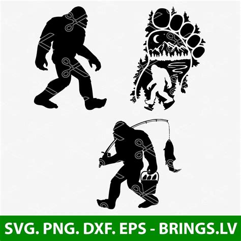 Bigfoot Svg Files For Cricut Bigfoot Clipart Bundle Bigfoot Svg Bundle