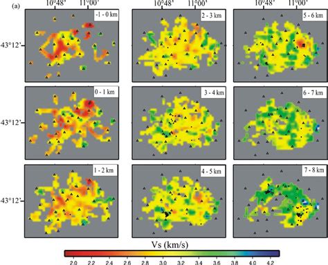 A Map Of The D S Wave Velocity Model From The Surface Down To Km