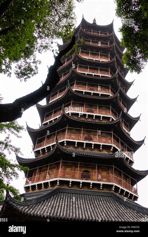 Ancient Chinese Temple Architecture Overcast Travel Location Stock ...