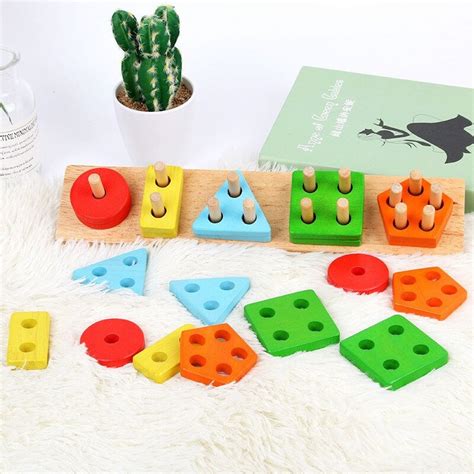 Wooden Sorting Stacking Color Learning Toy Educational Etsy