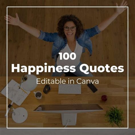 100 Happiness Quotes Canva Editable 99designstore