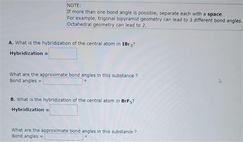 Solved NOTE: If more than one bond angle is possible, | Chegg.com