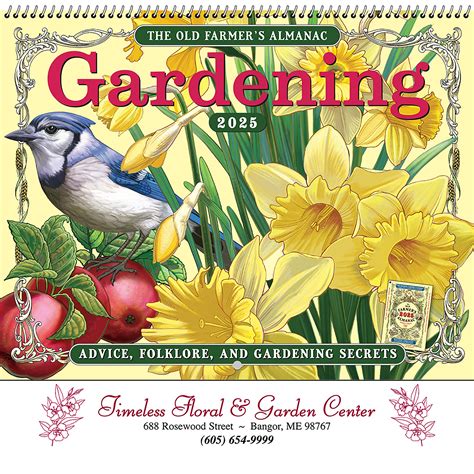 The 2025 Old Farmers Almanac Gardening Calendar Fifi Orella