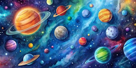 A Colorful Drawing of Outer Space AI-Generated Content Stock ...