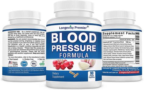 Longevity Blood Pressure Formula - 90 Capsules with 12+ Natural Herbs - Best Supplement for ...