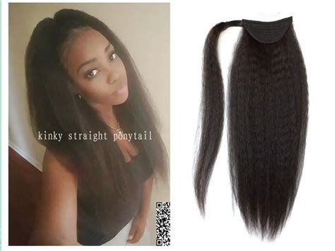 Wholesale Brazilian Kinky Straight Hair Drawstring Ponytail Natural