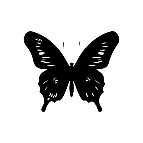 Icono De Silueta De Mariposa Negra Aislado En Fondo Blanco Generativo