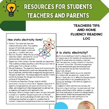 Static Electricity Reading Passages Class Activities Assessment