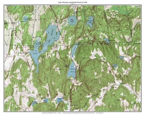 Lake Hortonia And Beebe Pond 1944 1944 Custom Usgs Old Topo Map