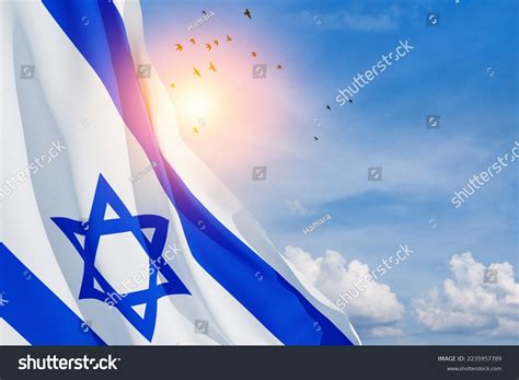 Israel Flag Star David Over Cloudy Stock Photo 2235957789 | Shutterstock