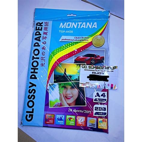 Jual Kertas Foto Montana Glossy A Isi Shopee Indonesia