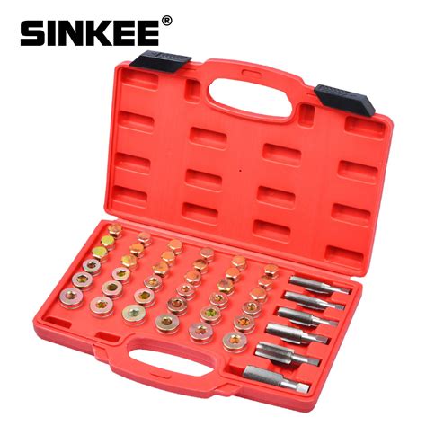 Oil Pan Thread Repair Kit Sump Gearbox Drain Plug Tool Set Car