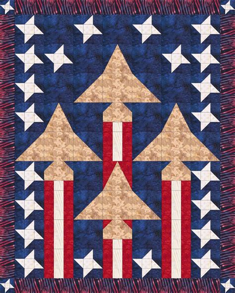 Veterans Quilt With Jets Pdf Pattern Tutorial Sizes Included Full