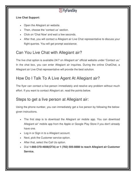 PPT How Do I Talk To A Live Person At Allegiant Air PowerPoint