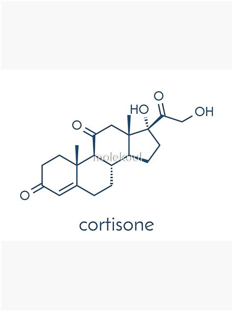 Lámina Fotográfica Cortisona Molécula De Hormona Del Estrés De
