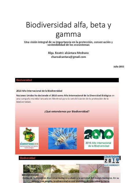 Biodiversidad Alfa Beta Y Gamma 2018 1 Pdf