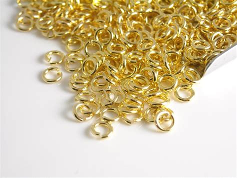 Jump Rings 18k Gold Plated 3mm 30 Pcs Etsy