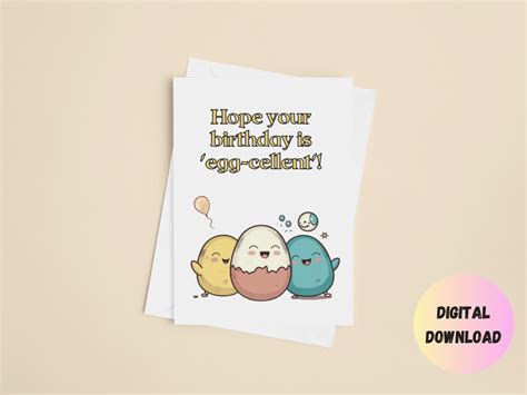 Egg Birthday Card, Printable Birthday Card, Birthday Card Puns, 5x7