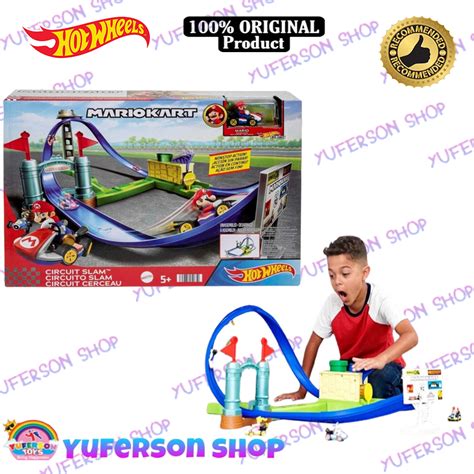 Jual Hotwheels Hot Wheels Hgk Mariokart Circuit Slam Track Set Shopee Indonesia