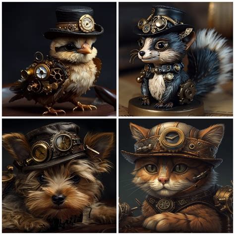 Steampunk Babies Collection Steampunk Animals Steampunk Background