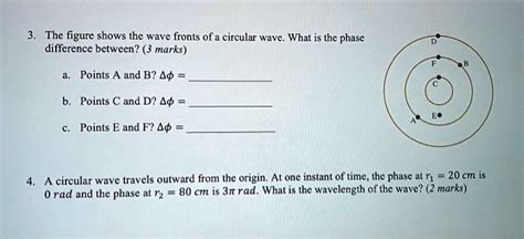 Solved The Figure Shows The Wave Fronts Of Circular Waves What Is The Phase Difference Between